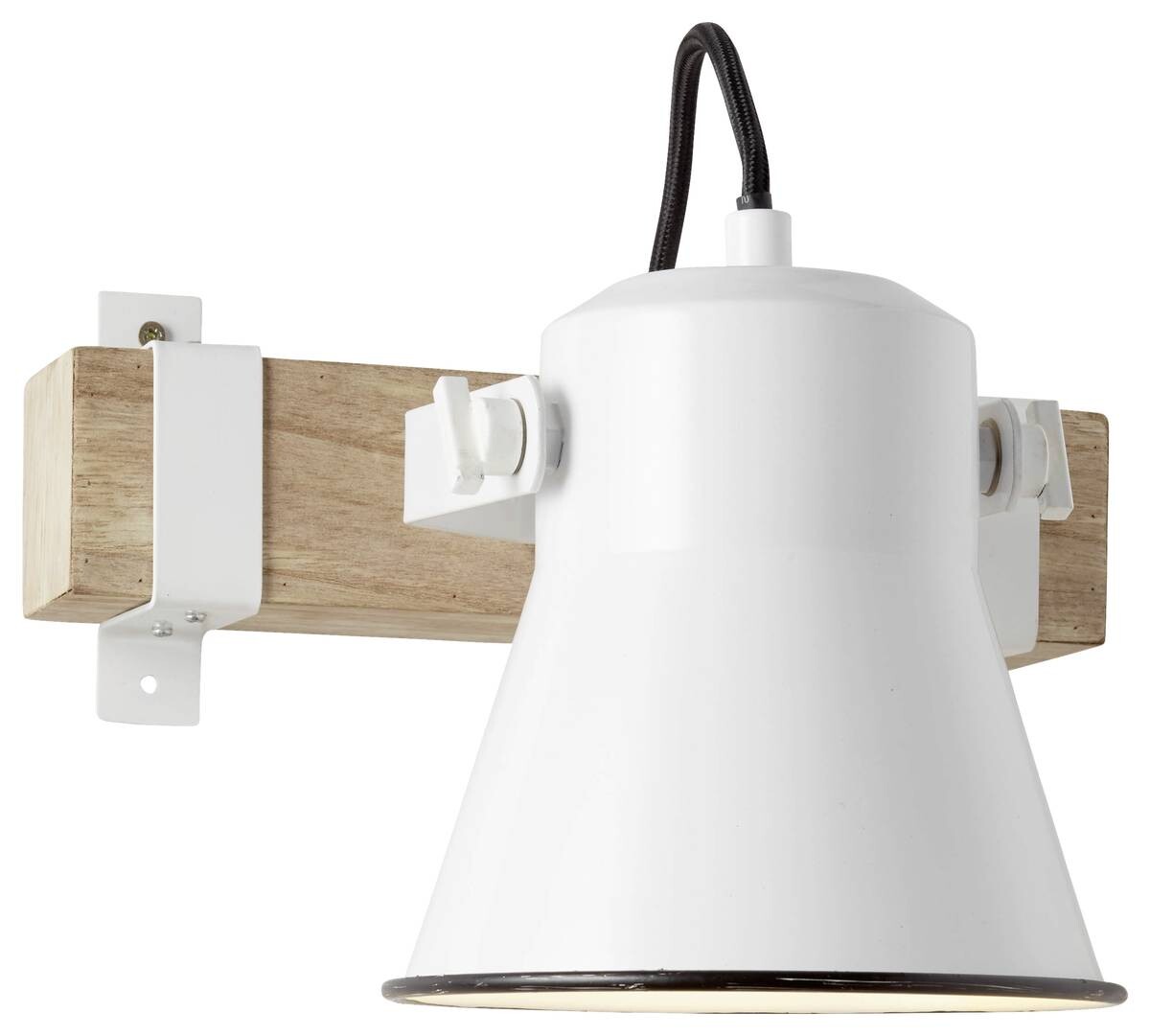 Brilliant Spot Plow weiß natur Metall Holz B/H/T: ca. 17x24x25 cm E27 1 Brennstellen