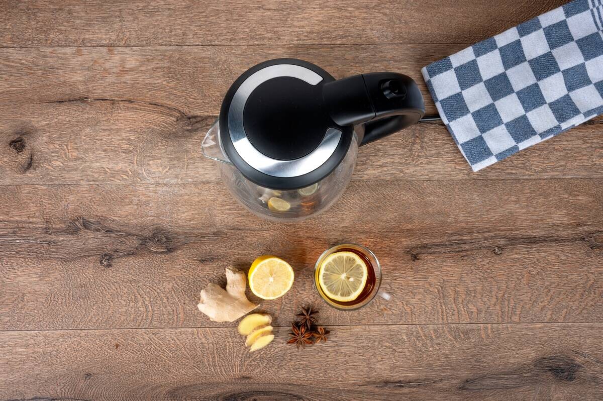 alpina Glaswasserkocher schwarz Glas Edelstahl ca. 1,7 l