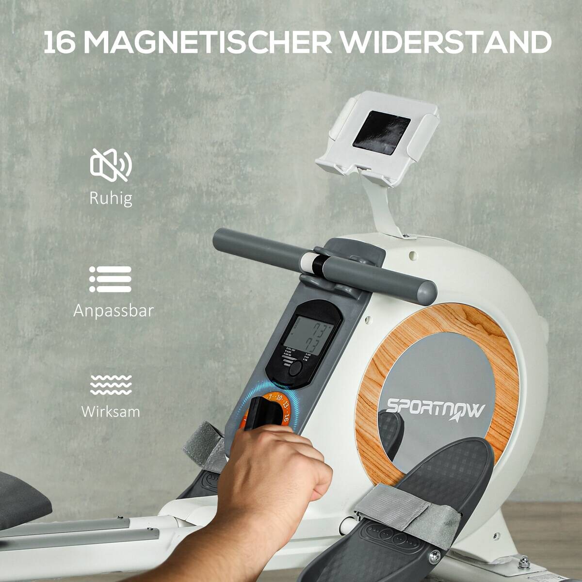 SPORTNOW Rudergerät weiß Kunststoff B/H/L: ca. 45x64x150 cm