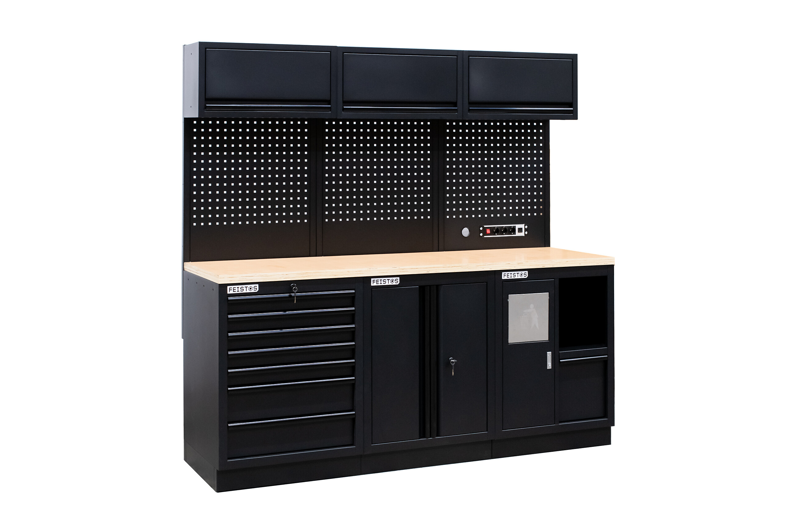 Werkzeugschrank EOS Blackline schwarz B/H/L: ca. 204x200x61 cm