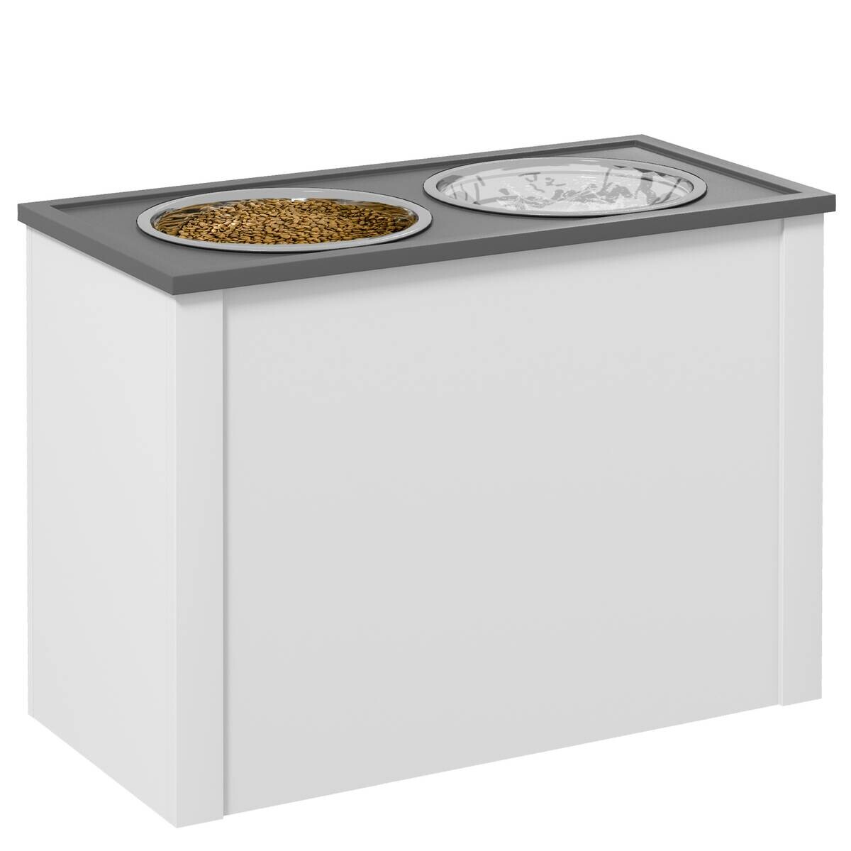 PawHut Futterstation weiß MDF B/H/L: ca. 30x42x60 cm