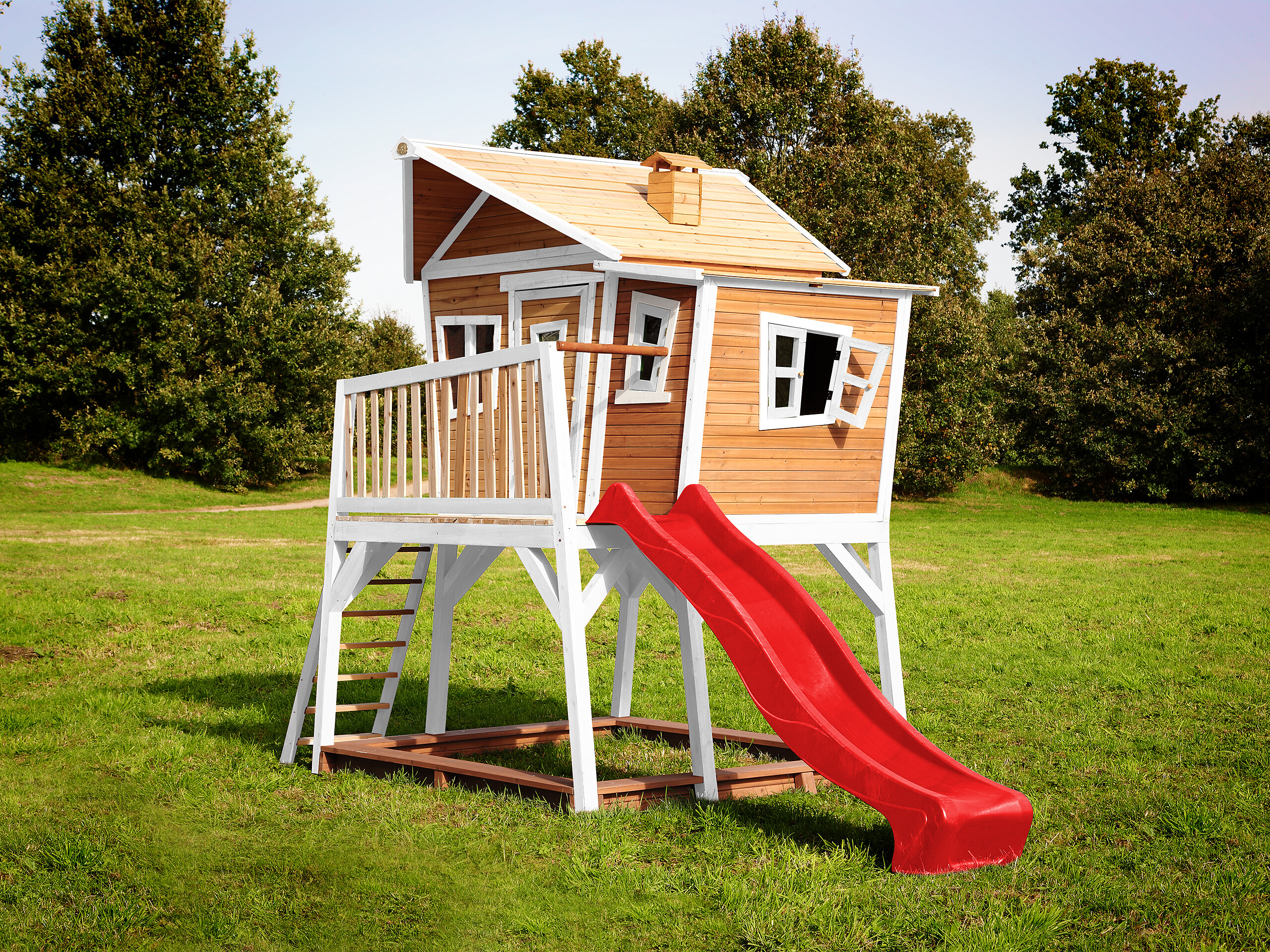 AXI Spielhaus Max braun B/H/L: ca. 432x288x193 cm