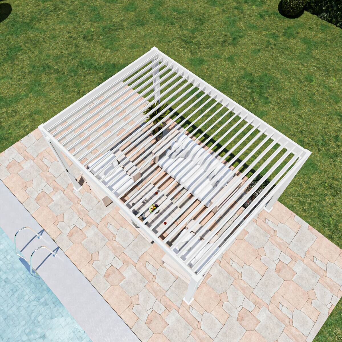 PergoLine Pergola Superior weiß Aluminium B/H/L: ca. 400x255x300 cm