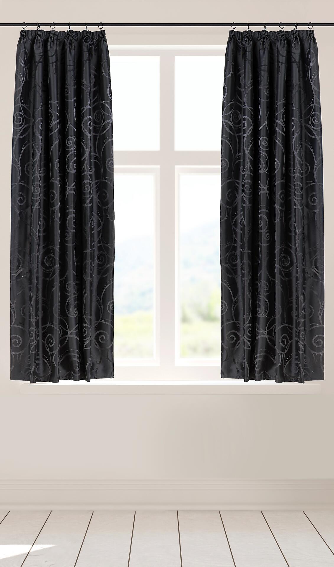 silver edition Dekovorhang Triest schwarz B/H: ca. 140x175 cm