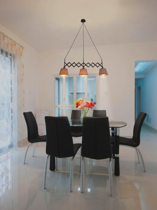 Näve Leuchten Scherenpendelleuchte NV6132027 natur beige Metall Kunststoff B/H: ca. 52x130 cm E27 3 Brennstellen