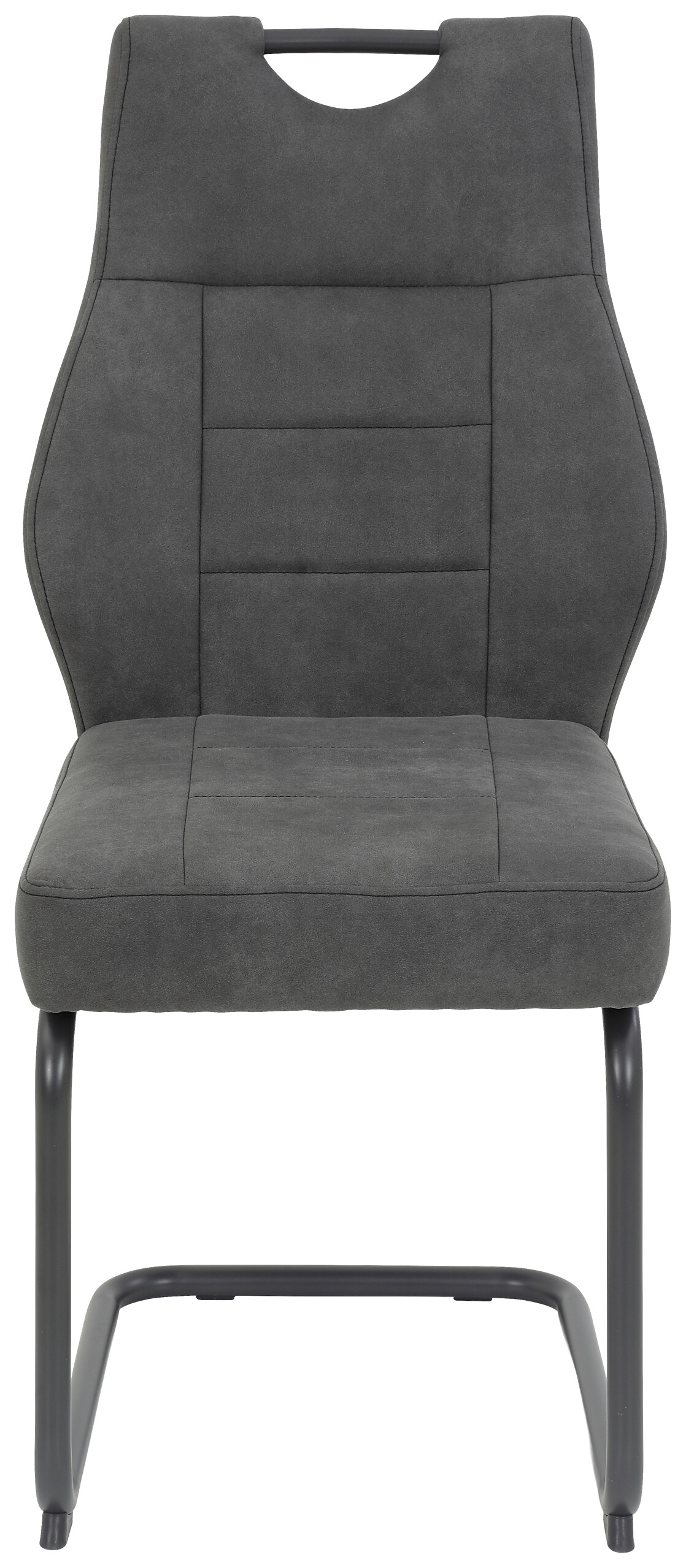 Schwingstuhl Linda II, 2er-Set anthrazit Metall Microfaser B/H/T: ca. 44x97x65 cm