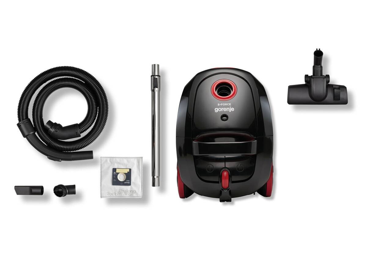 Bodenstaubsauger 743013 schwarz rot Kunststoff B/H: ca. 39x30 cm