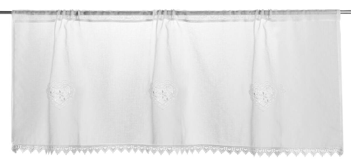 CASA CREATION Scheibengardine Nishay weiß B/L: ca. 45x120 cm