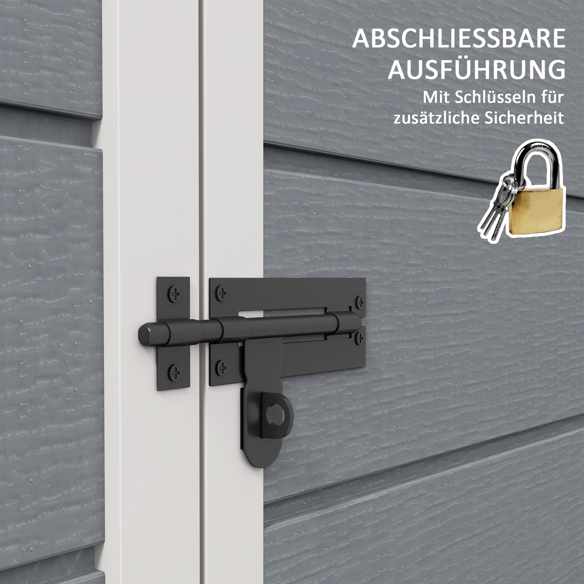 Outsunny Gartenschuppen grau Kunststoff B/H/L: ca. 134x210x183 cm