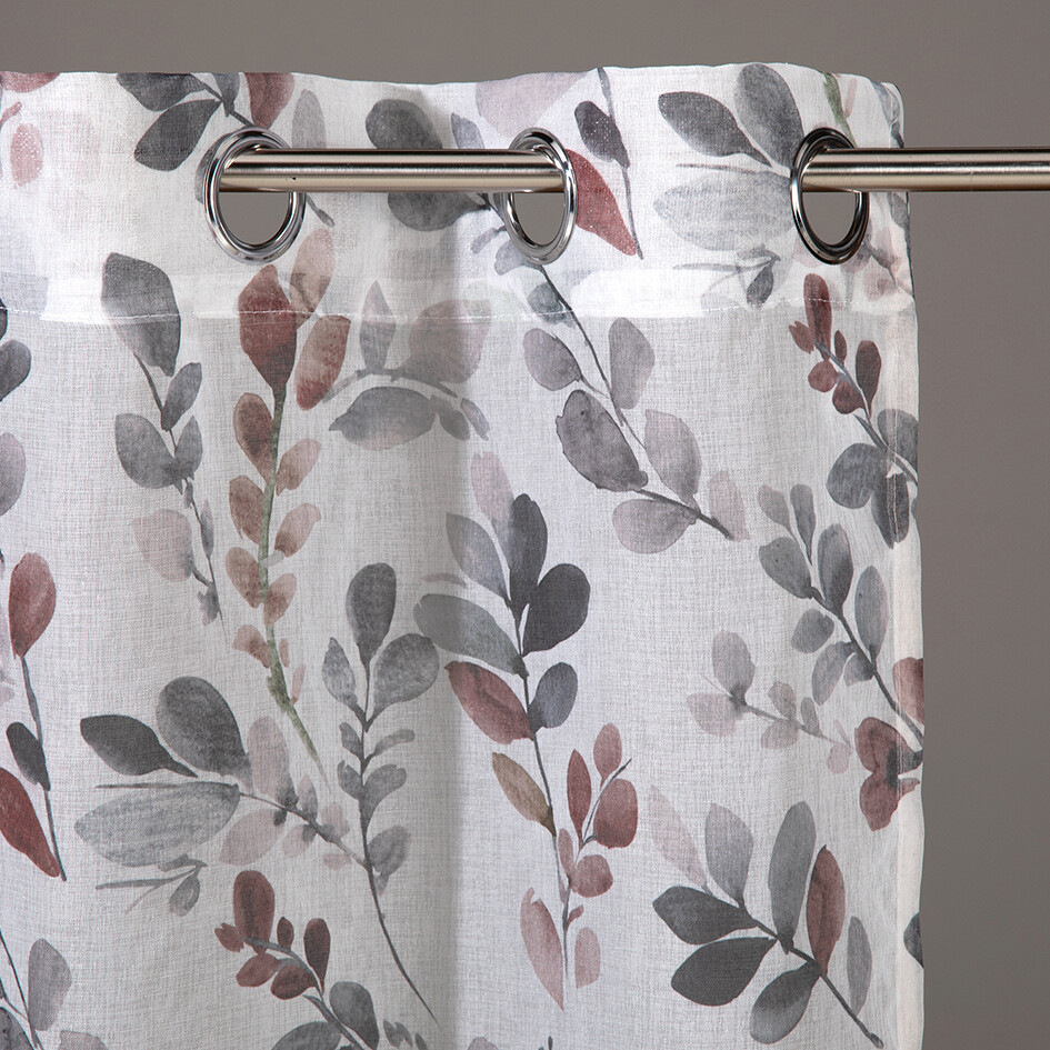 Ösenvorhang Blätterzweig grün B/L: ca. 140x245 cm