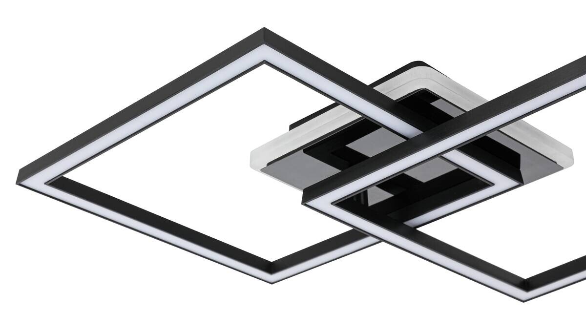 Nolo LED-Deckenleuchte Rhombus schwarz Kunststoff B/H/L: ca. 35x6,5x55 cm