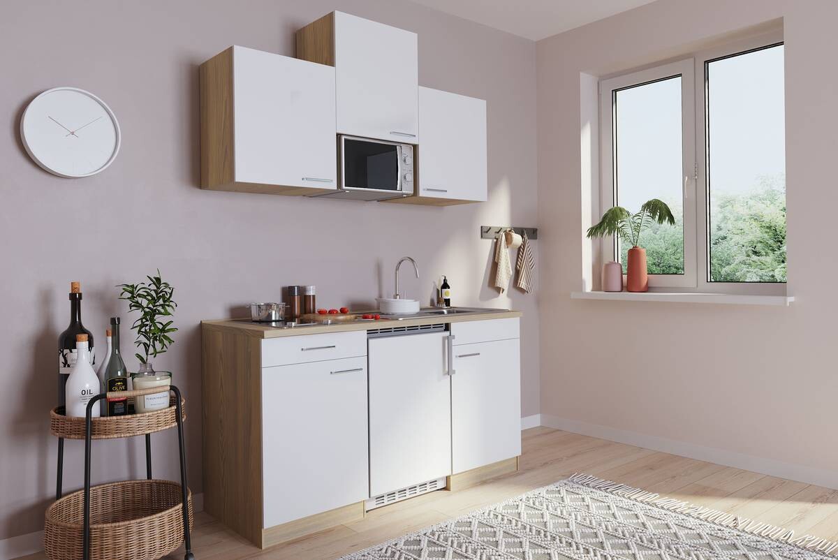 Respekta Singleküche Economy weiß matt B/H/T: ca. 150x200x60 cm