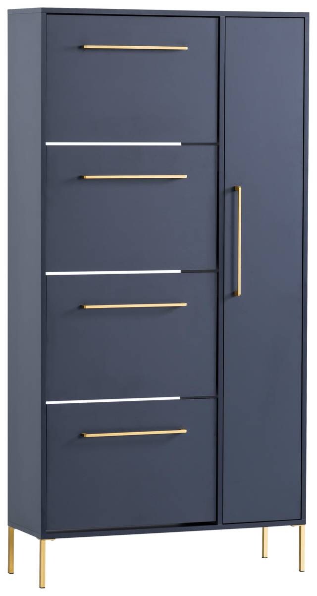 Schuhschrank Kent dunkelblau B/H/T: ca. 88,4x174,2x30 cm