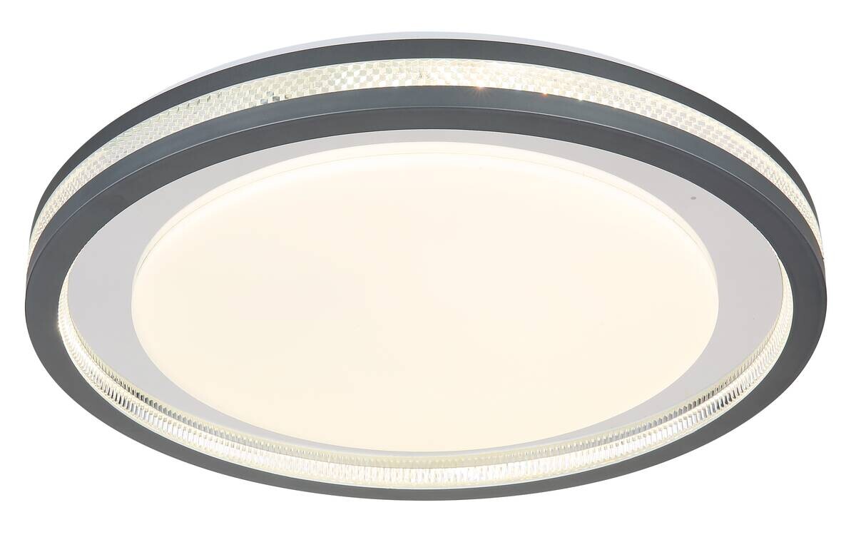 GLOBO LED-Deckenleuchte weiß Opal Acryl Metall H/D: ca. 6,7x47,8 cm