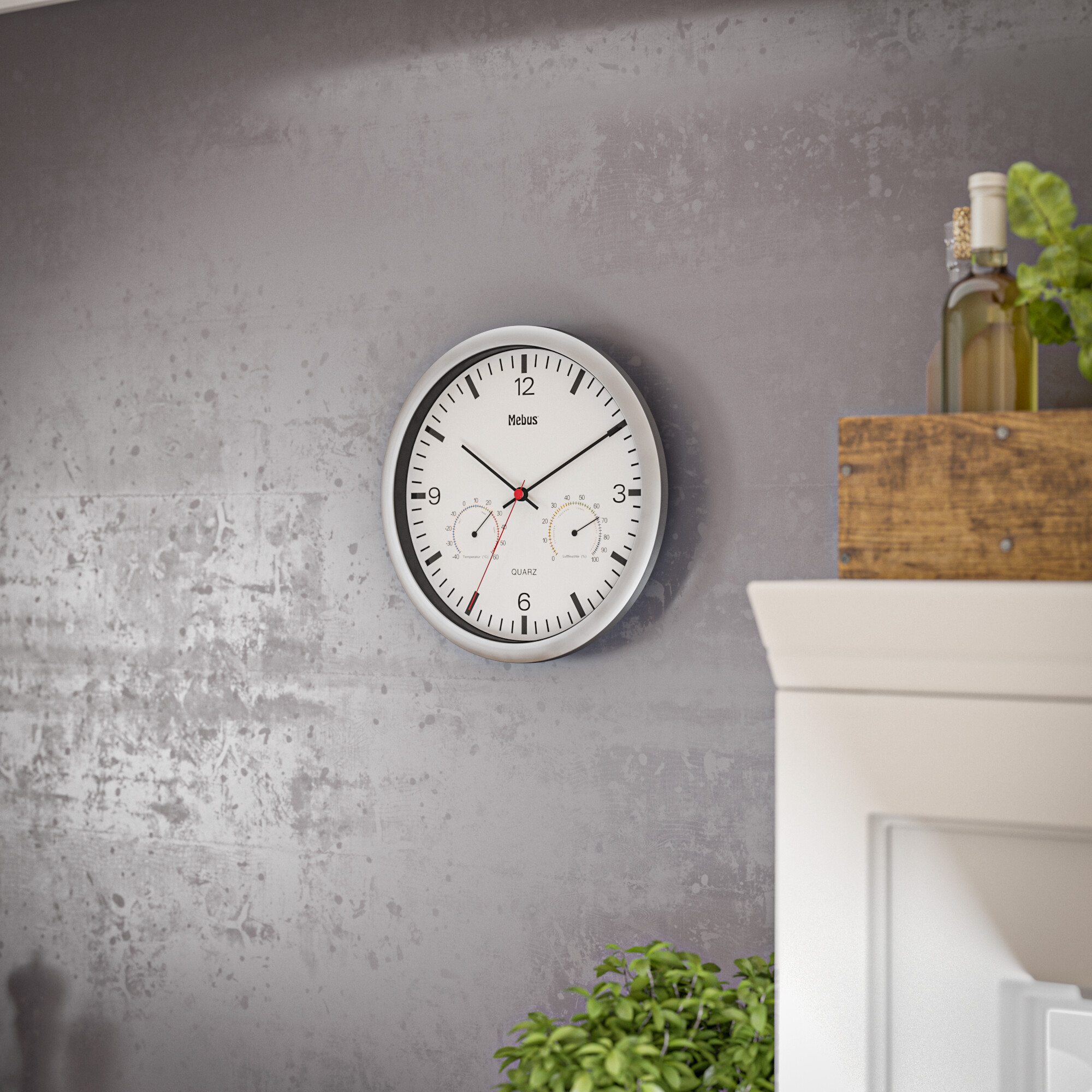 Mebus Wanduhr weiß D: ca. 25 cm Mebus Wanduhr weiß D: ca. 25 cm