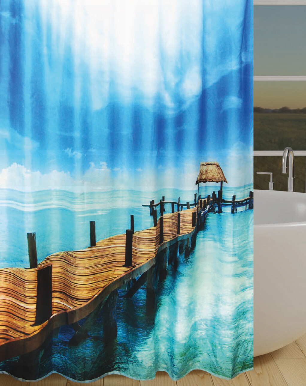 Acus Duschvorhang Steg Polyester B/L: ca. 180x200 cm