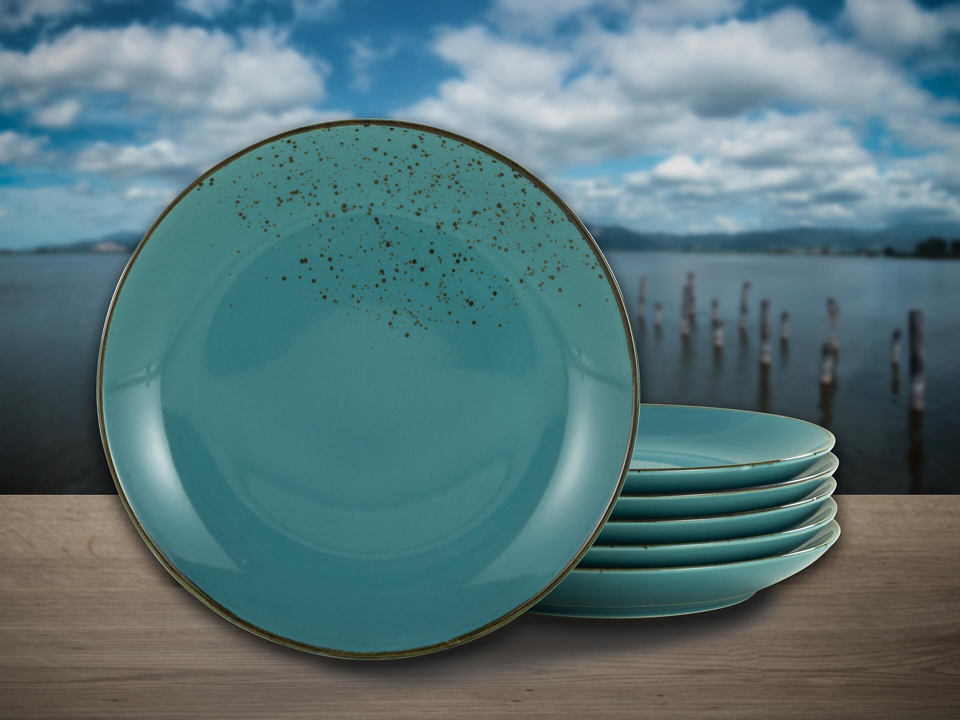 CreaTable Teller NATURE COLLECTION türkis Steinzeug D: ca. 27 cm