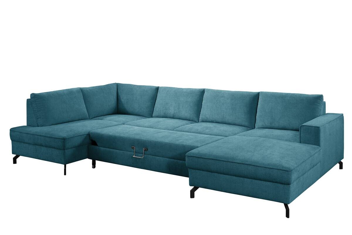 Wohnlandschaft Santorin petrol Microfaser B/H/T: ca. 349x88x197 cm