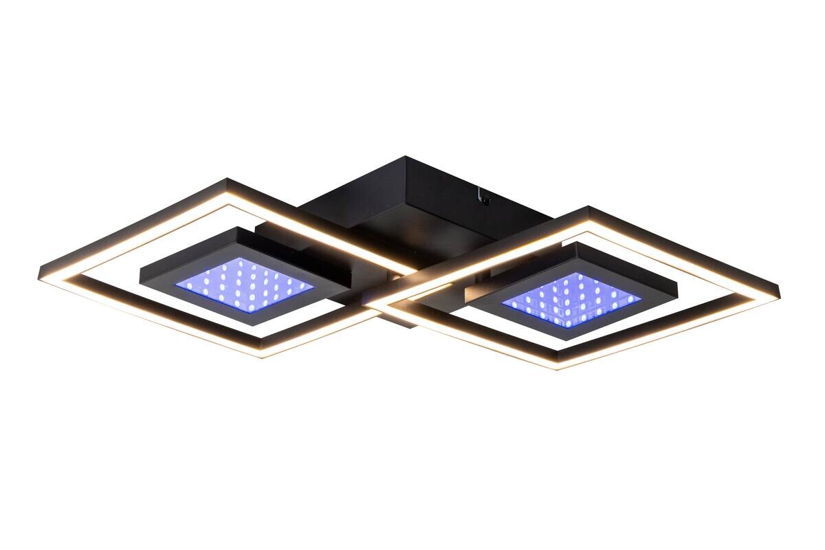 Nolo Deckenleuchte Kenny schwarz Metall B/H/L: ca. 35x6x64 cm