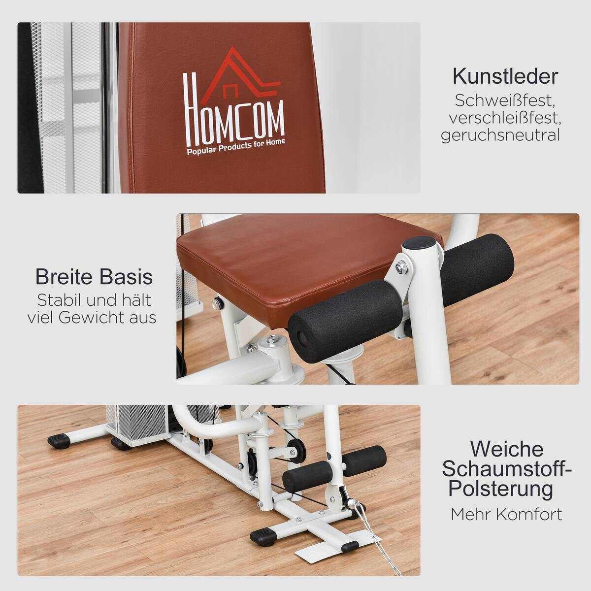 HOMCOM Kraftstation weiß Stahl B/H/L: ca. 110x210x150 cm