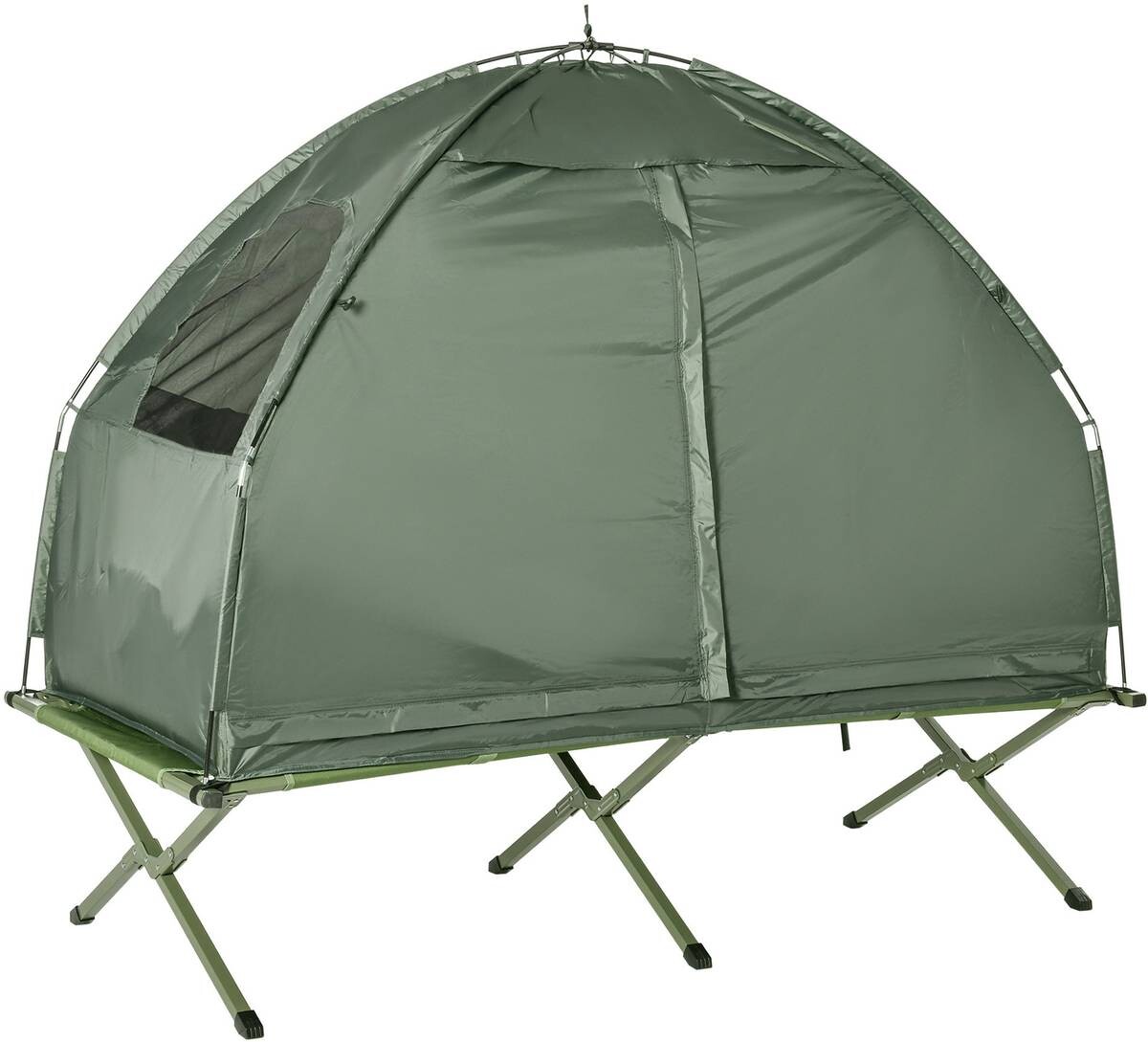 Outsunny Campingbett dunkelgrün Polyester-Mischgewebe B/H/L: ca. 78x118x193 cm