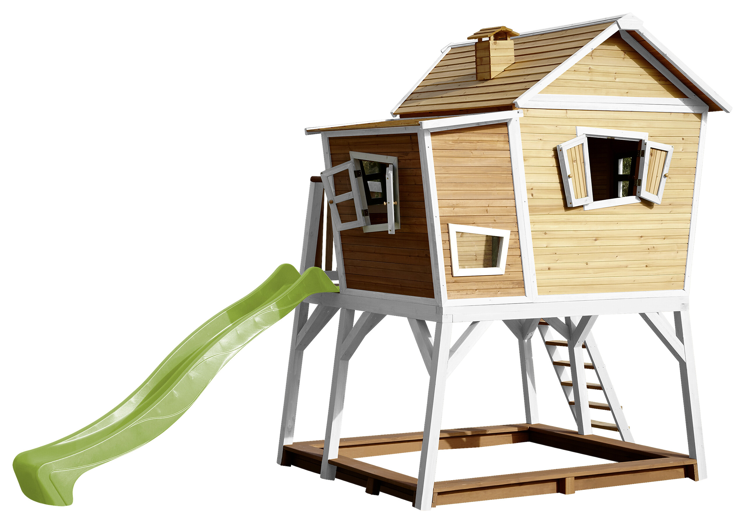 AXI Spielhaus Max braun B/H/L: ca. 432x288x193 cm