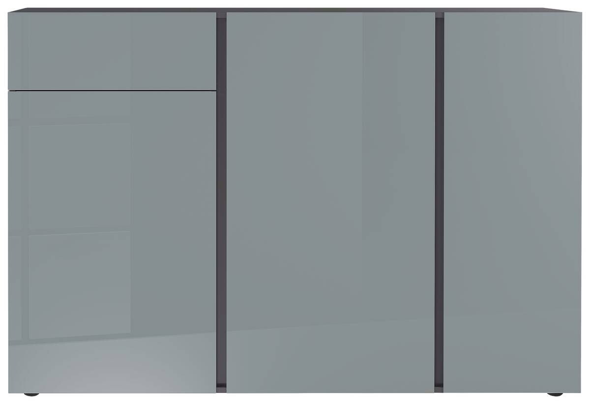 Sideboard Mesa Graphit Nachbildung Silbergrau Hochglanz B/H/T: ca. 152x103x43 cm