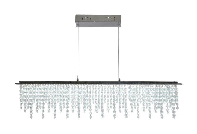 Näve Leuchten LED Pendelleuchte Chrom klar Metall Glas B/H/T: ca. 120x150x12 cm null 1 Brennstellen