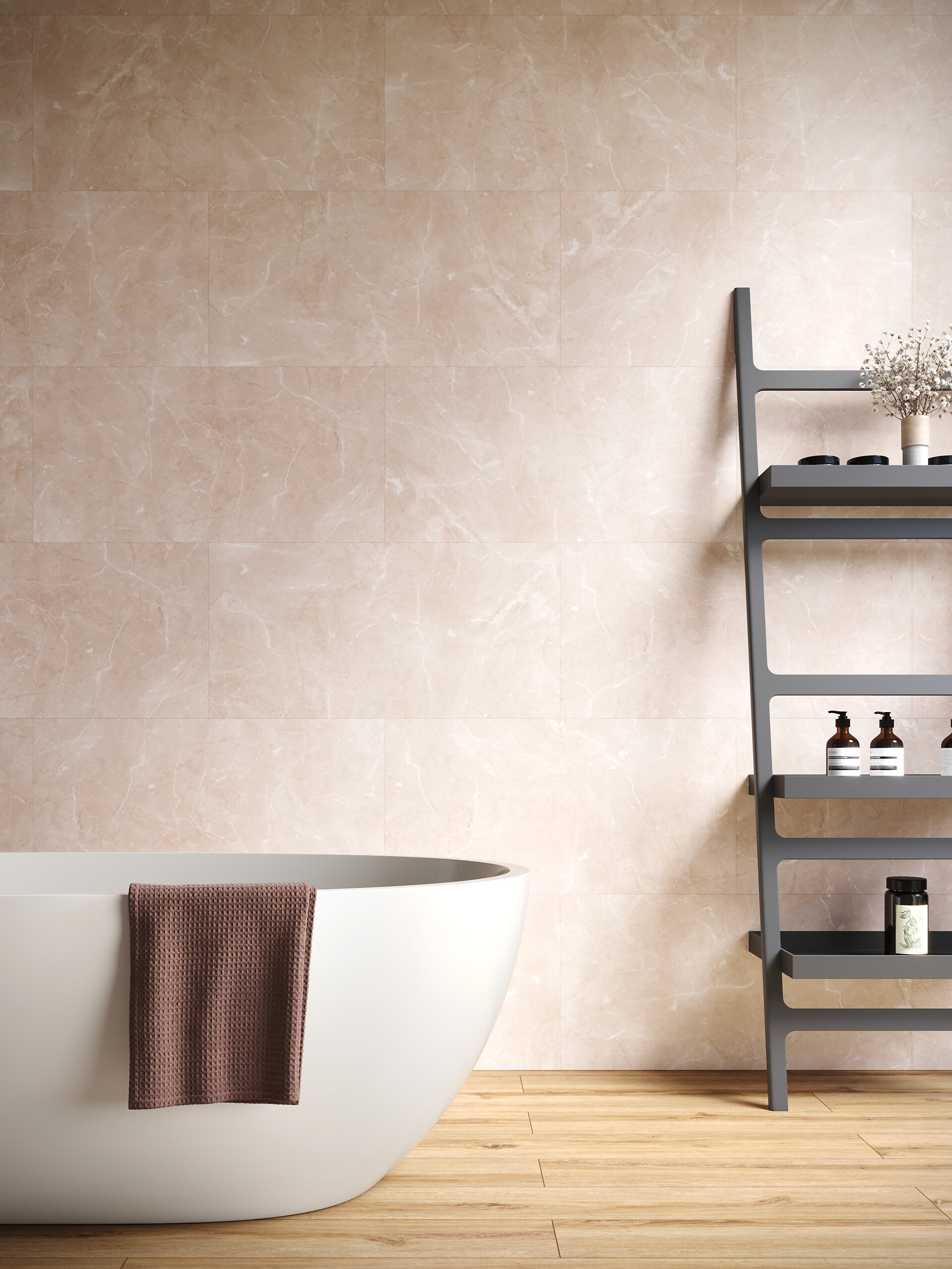 Wand-/Bodenvinyl Botticino Light ca. 1,92m² im Paket  B/L: ca. 40x80 cm pro Paket