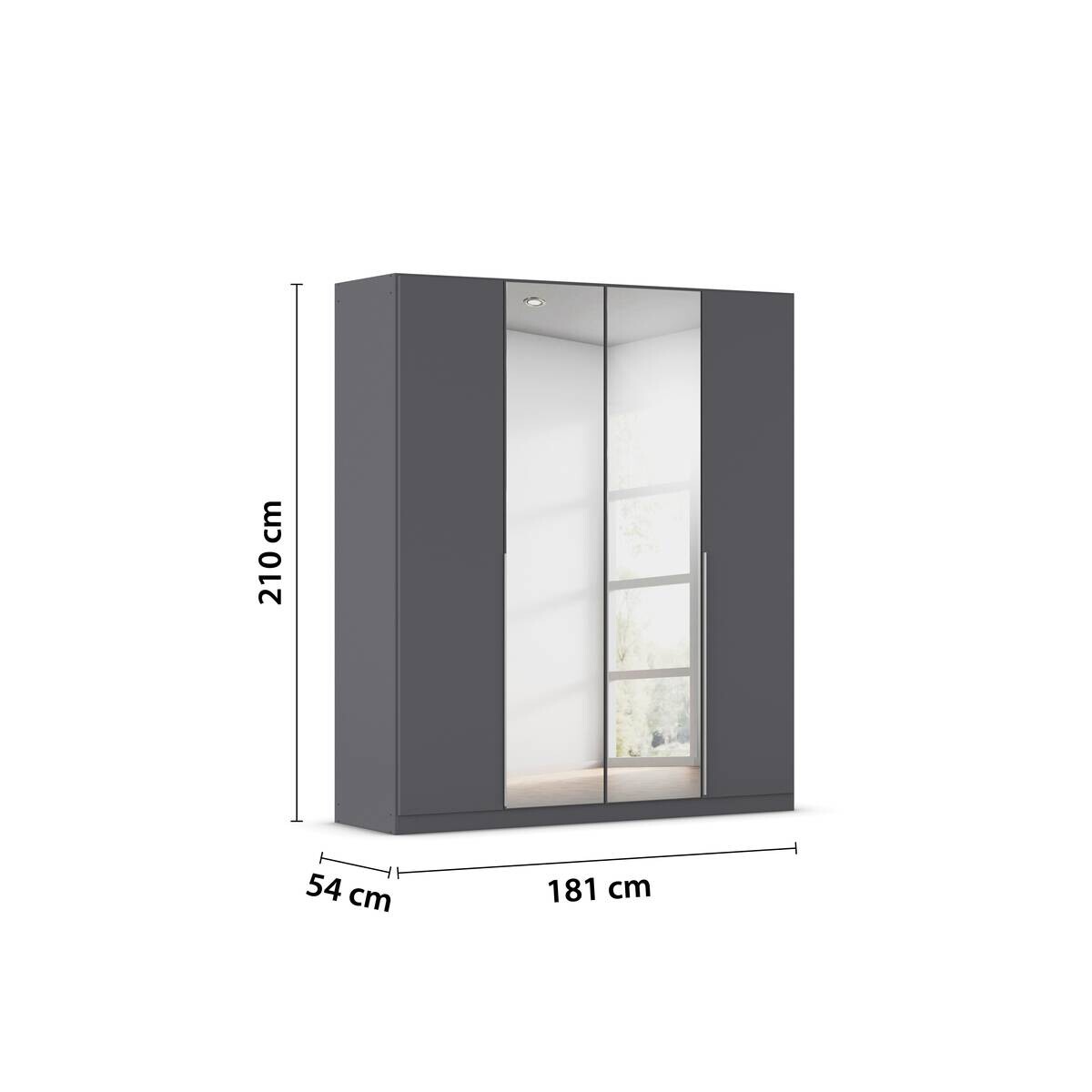 Kleiderschrank Alabama grau B/H/T: ca. 181x210x54 cm