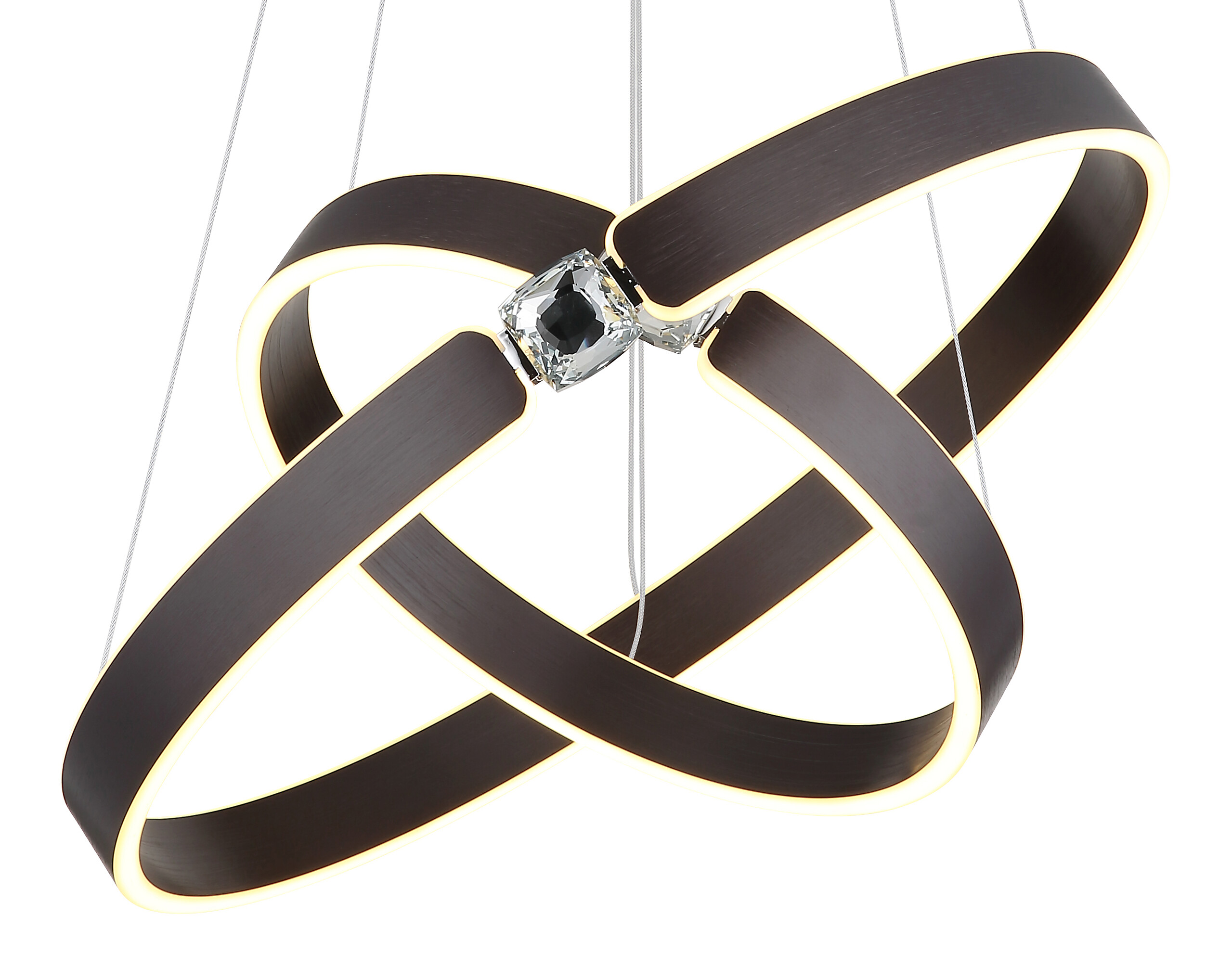 GLOBO LED-Pendelleuchte bronze Opal Metall Acryl H/L: ca. 125x60 cm