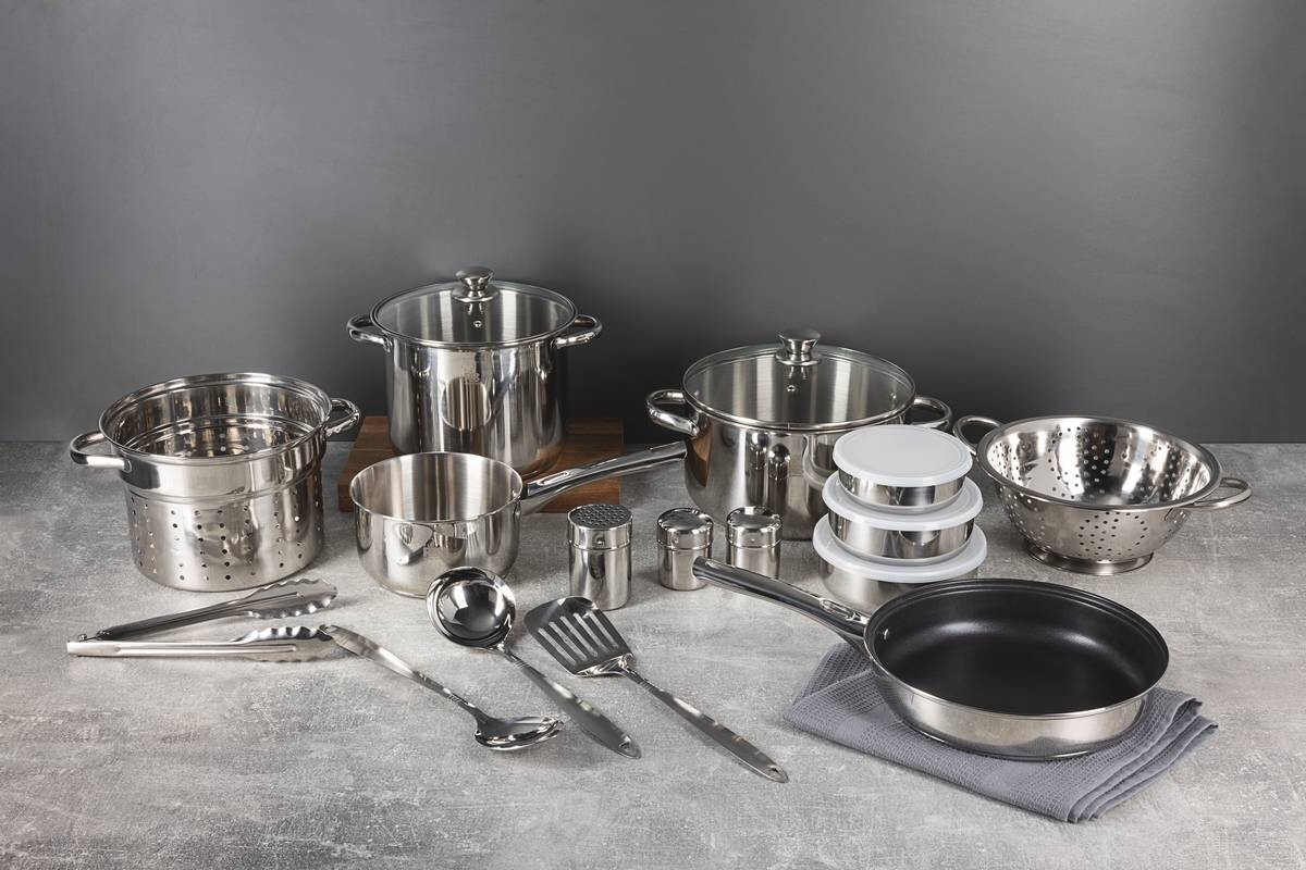 RENBERG Topfset Luca silber Edelstahl 18 tlg.