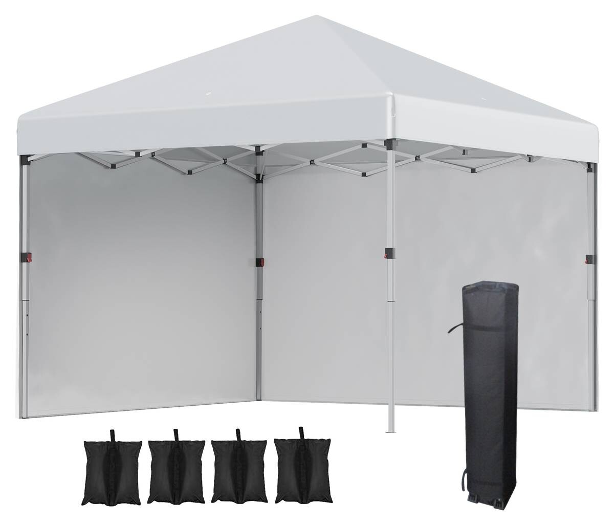 Outsunny Faltpavillon hellgrau Stahl B/H/L: ca. 297x274x297 cm