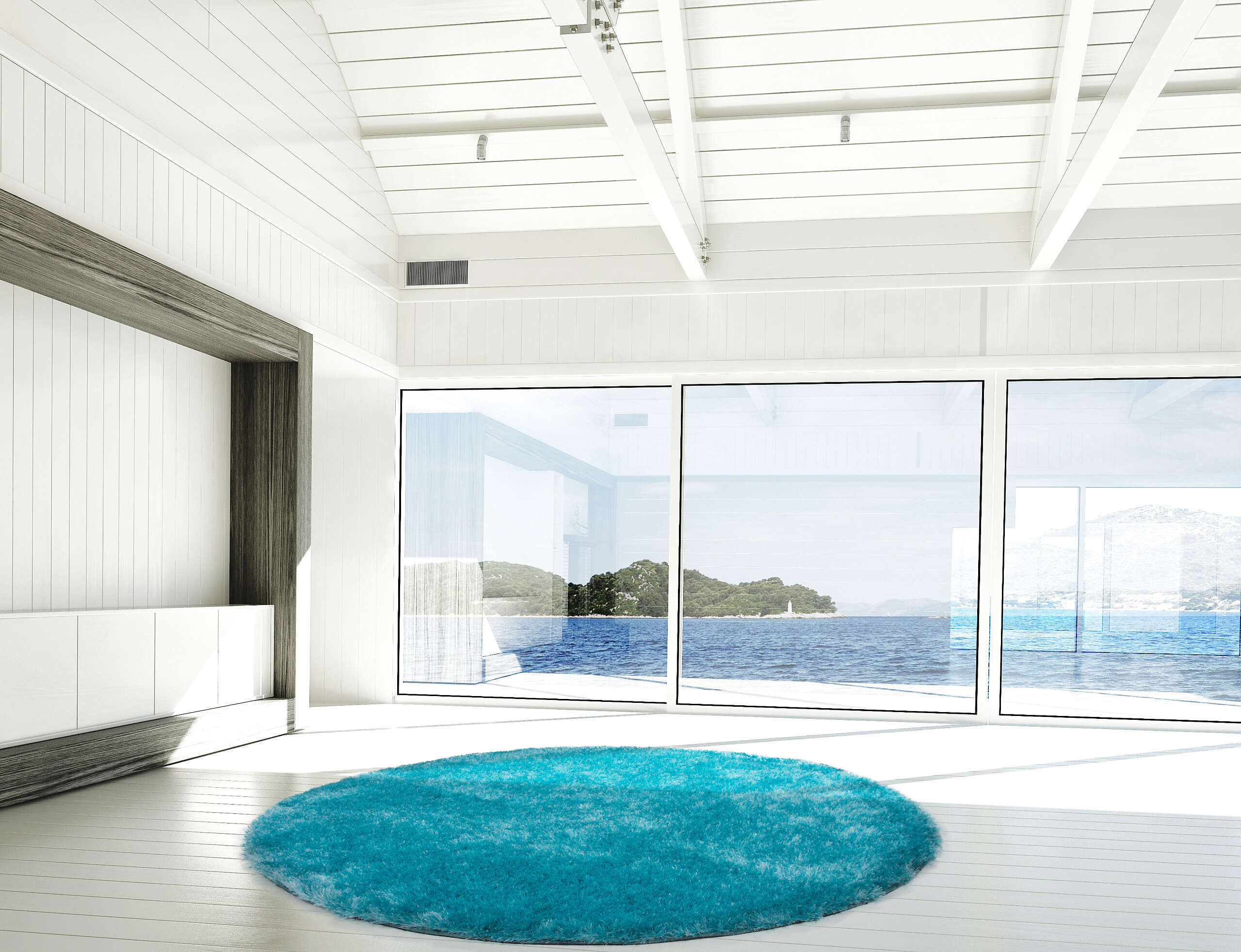 Kayoom Hochflorteppich Diamond 725 blaugrün B/H/L: ca. 160x4x160 cm Kayoom Hochflorteppich Diamond 725 blaugrün B/H/L: ca. 160x4x160 cm