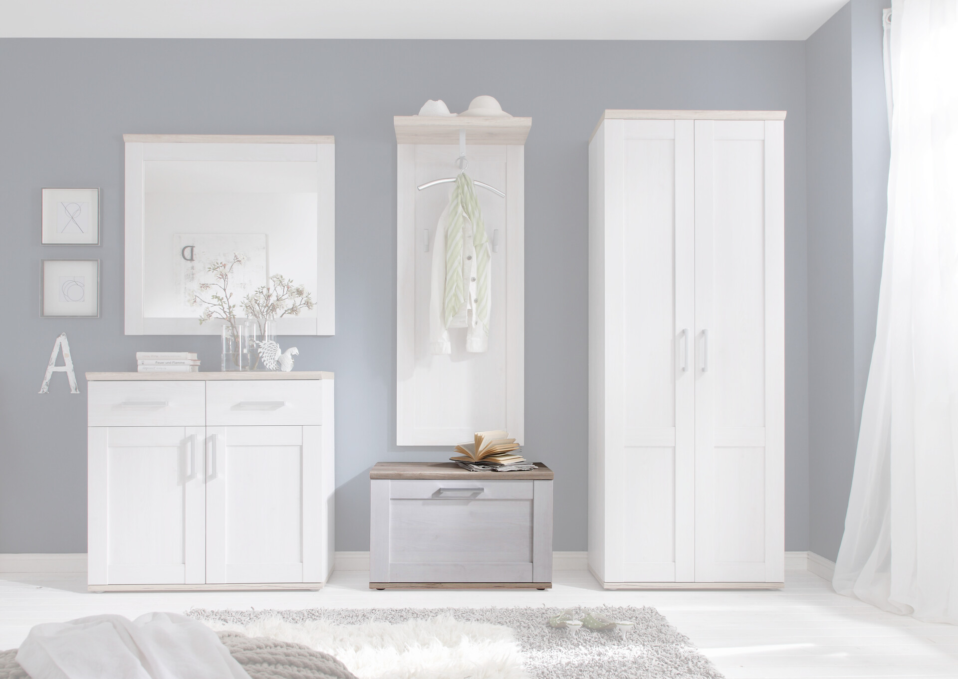 Bank Romance Sibiu Lärche Nachbildung Eiche San-Remo Nachbildung B/H/T: ca. 76x50x38 cm