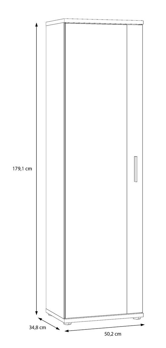 Mehrzweckschrank weiß B/H/T: ca. 50x179x35 cm