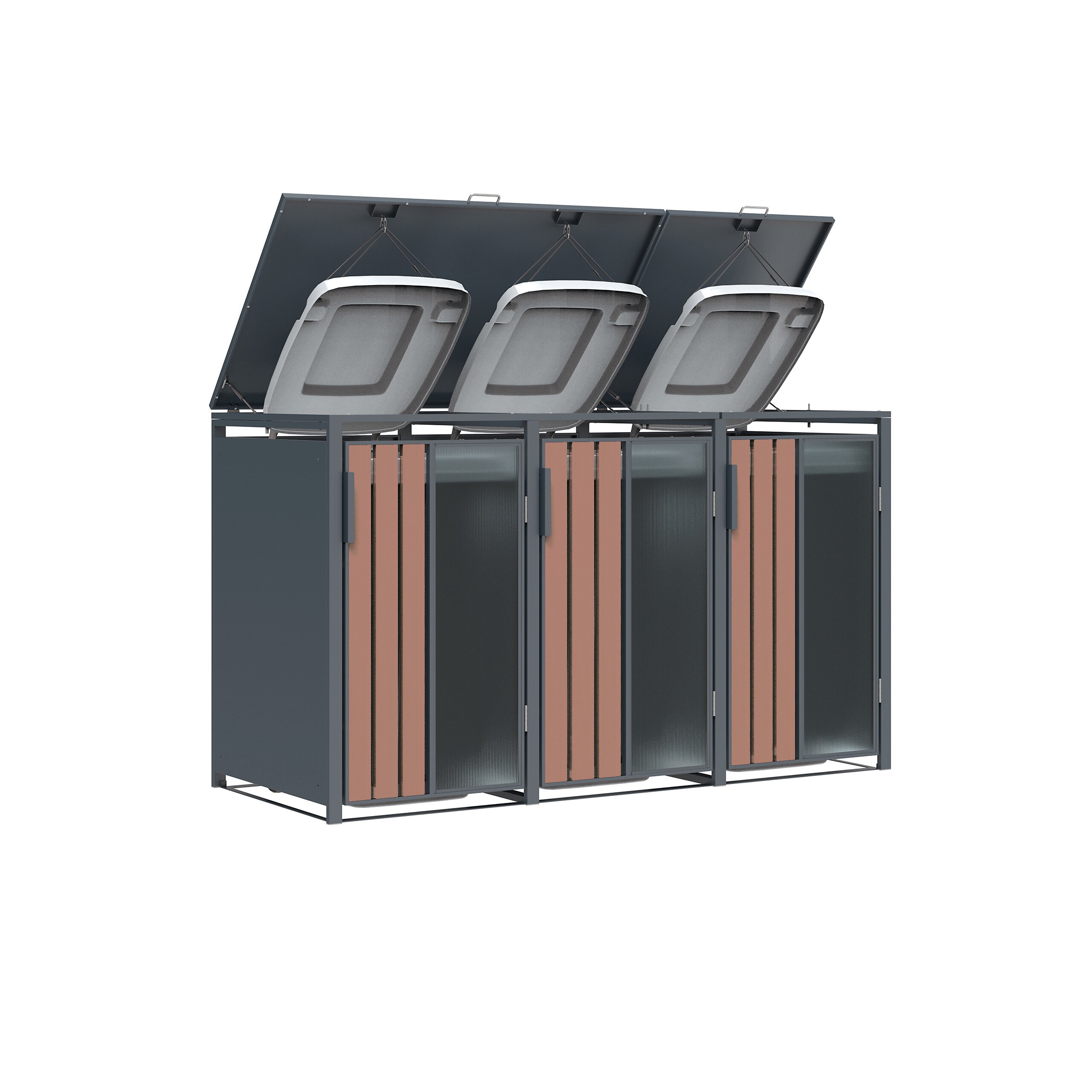 Westmann Mülltonnenbox Status anthrazit B/H/L: ca. 198x116x80 cm