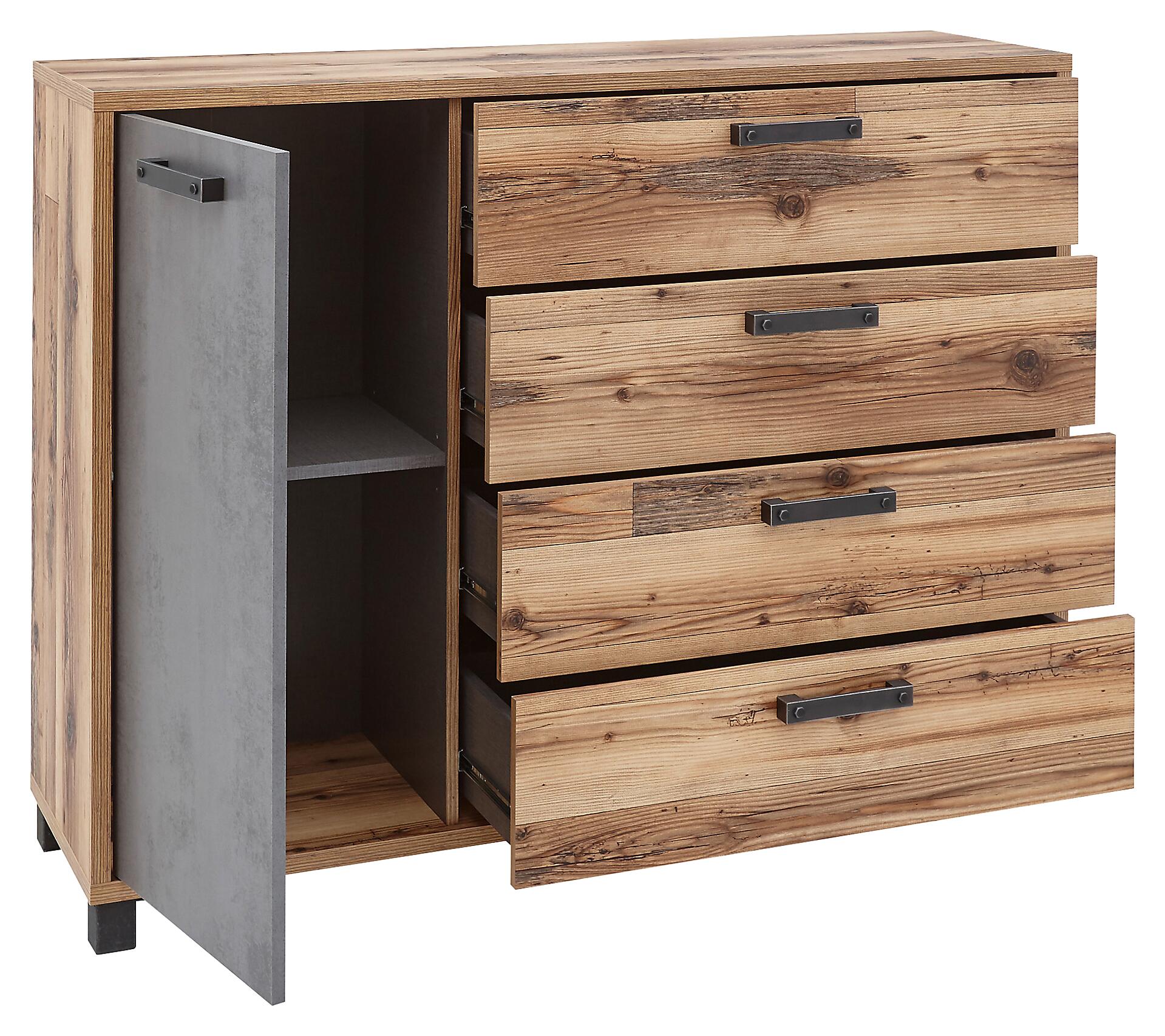 Kommode Dover Alpin Lodge Nachbildung Betonoxid Optik B/H/T: ca. 125x96x38 cm