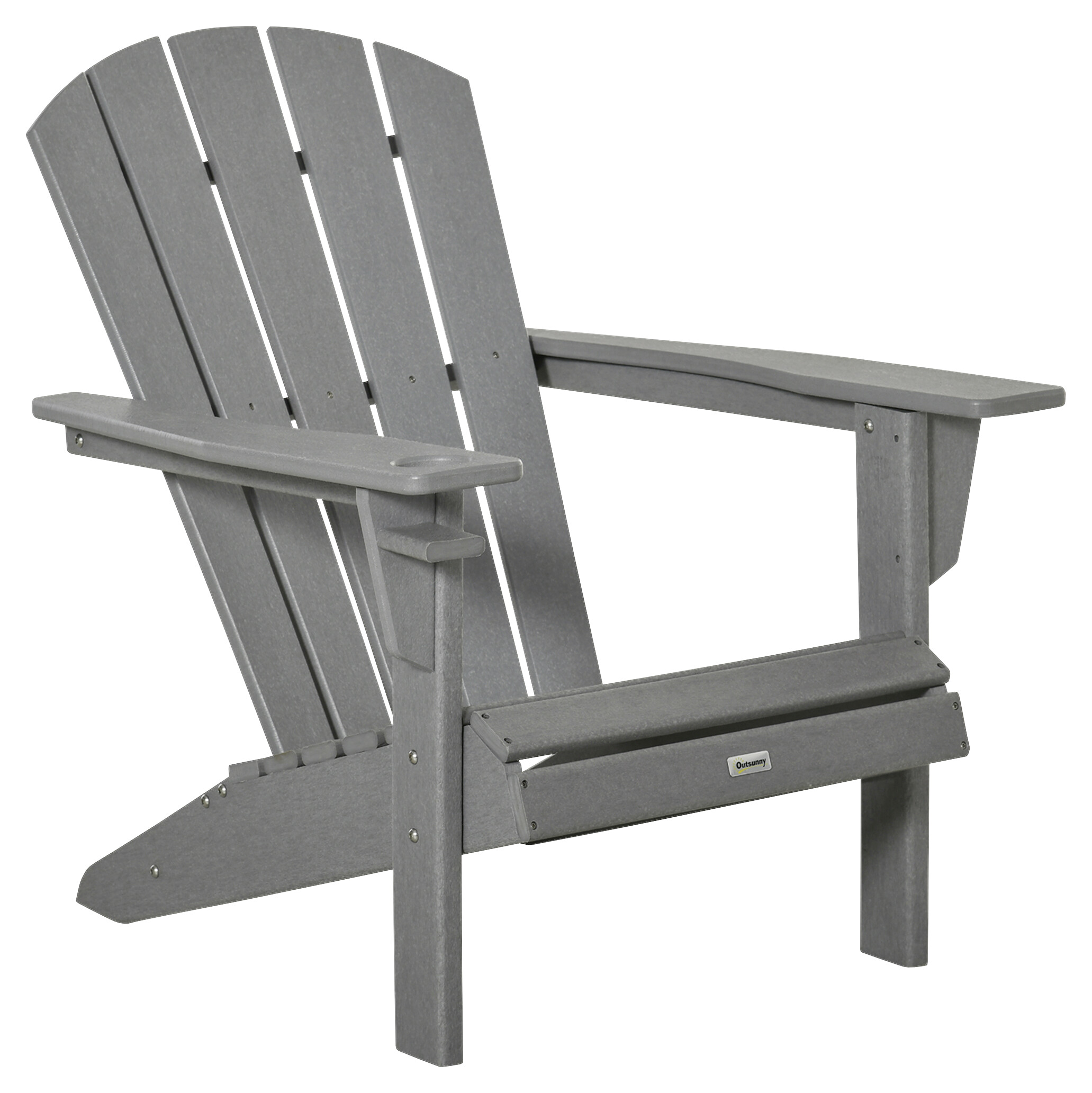 Outsunny Gartenstuhl grau Holzwerkstoff B/H/T: ca. 75x90x87 cm