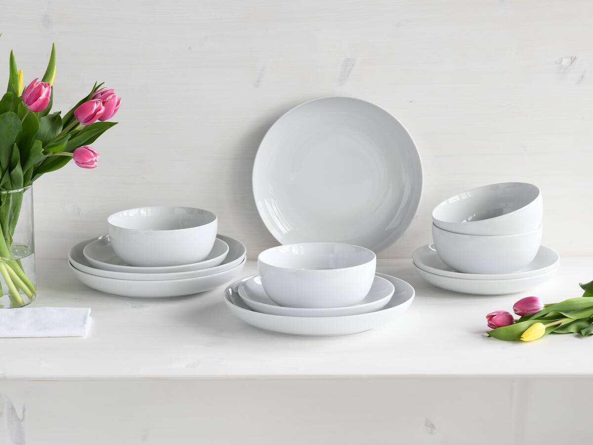 CreaTable Teller-Set Allround Weiss weiß Porzellan