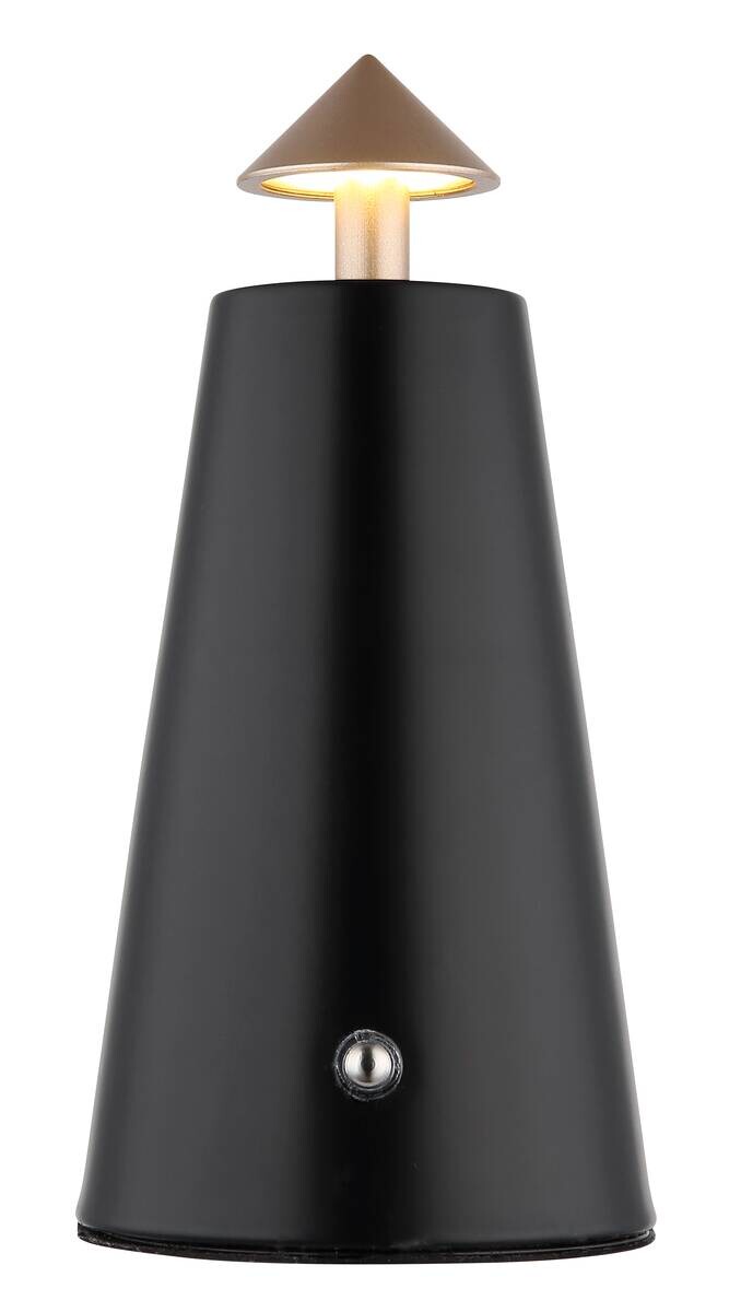 GLOBO LED-Tischleuchte mattschwarz schwarz Cappuccino Metall Kunststoff Stein H/D: ca. 19x9 cm 1 Brennstellen