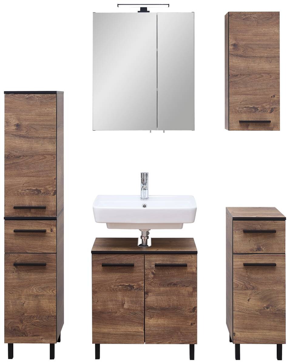 Badezimmer-Set Quickset 374 Eiche Ribeck Nachbildung B/H/T: ca. 120x200x33 cm