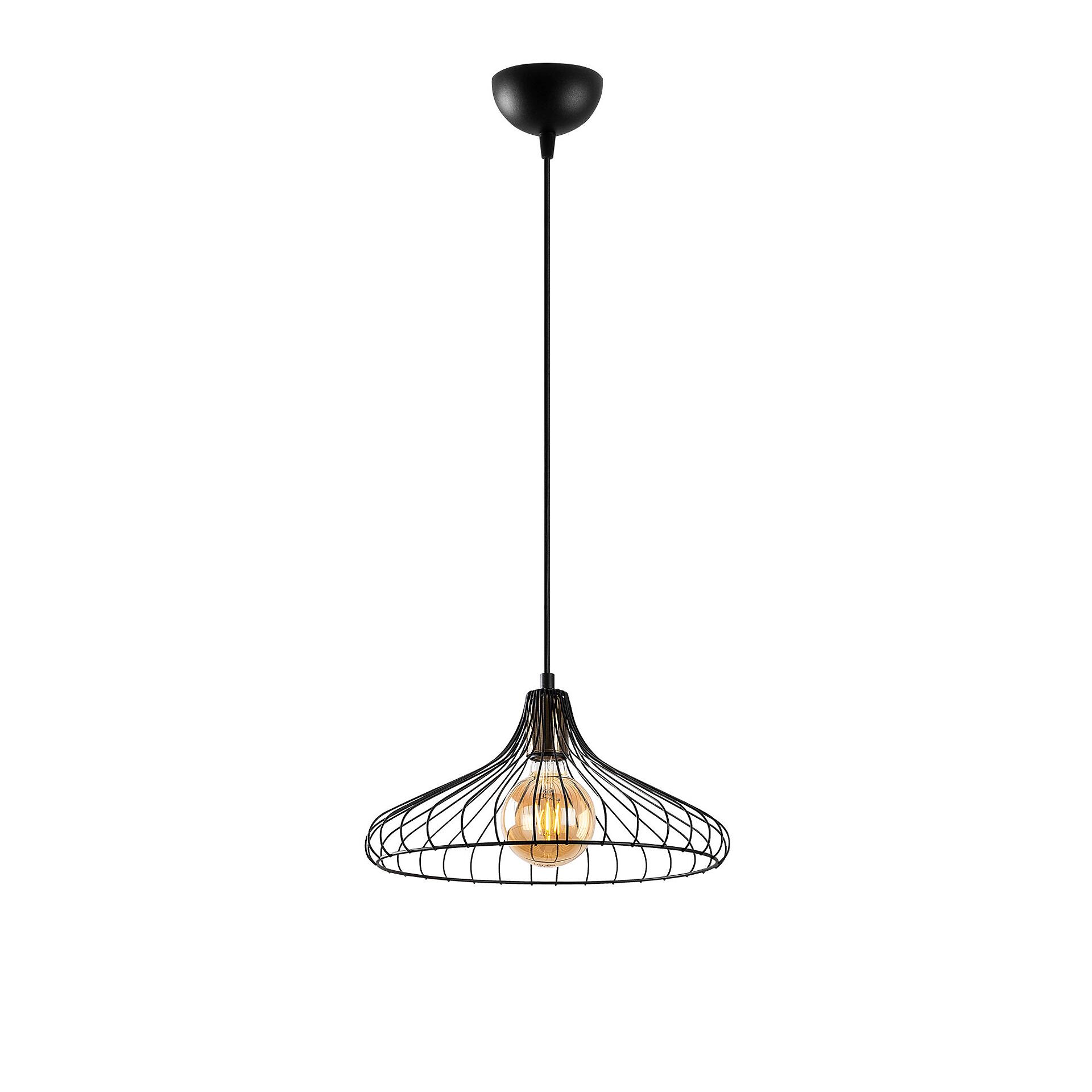 Opviq Pendelleuchte Depay-11250 schwarz Metall B/H/T/L/D: ca. 36x120x36x36x36 cm E27 1 Brennstellen