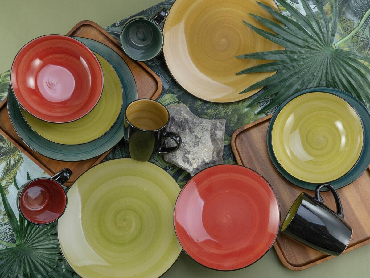 CreaTable Tafelservice Samoa bunt Steinzeug 12 tlg. CreaTable Tafelservice Samoa bunt Steinzeug 12 tlg.