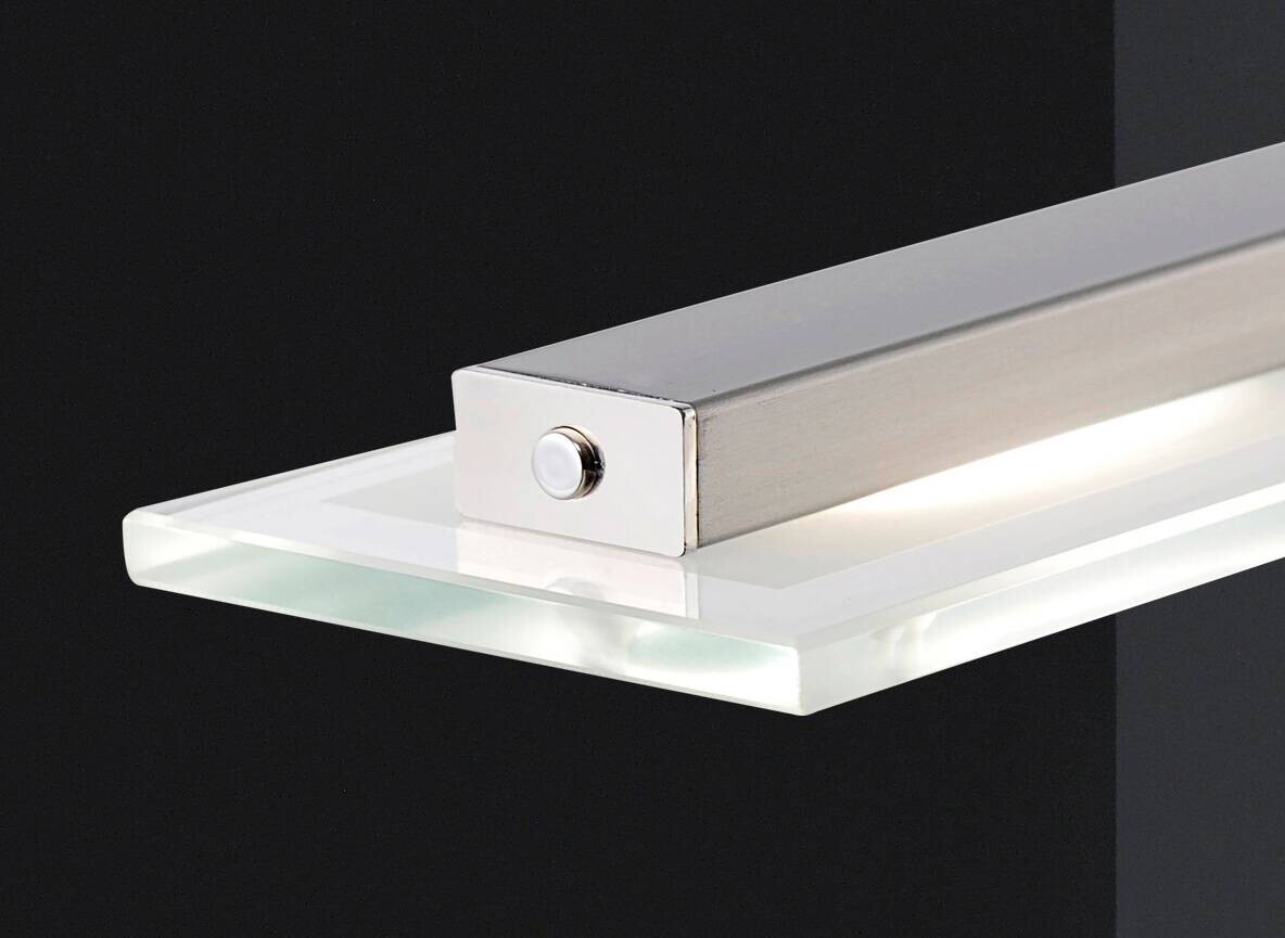 Fischer & Honsel LED-Pendelleuchte 67672 nickel matt Chrom Glas Metall B/H/T: ca. 64x150x9 cm 1.0 Brennstellen