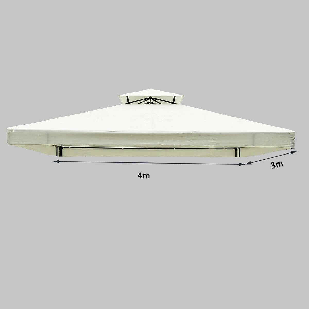 Outsunny Ersatzdach creme Polyester-Mischgewebe B/L: ca. 300x400 cm