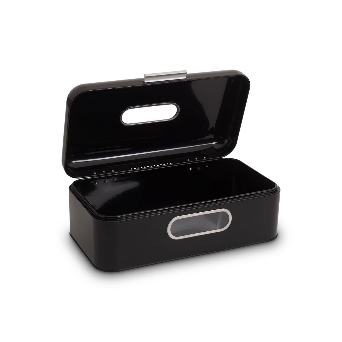 ECHTWERK Brotkasten Retro schwarz Metall B/H/L: ca. 23,8x17x42,5 cm