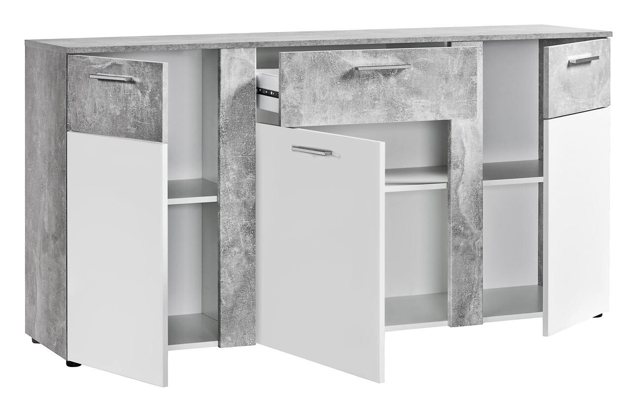 Kommode Trentino Beton Optik weiß B/H/T: ca. 155x81x40 cm