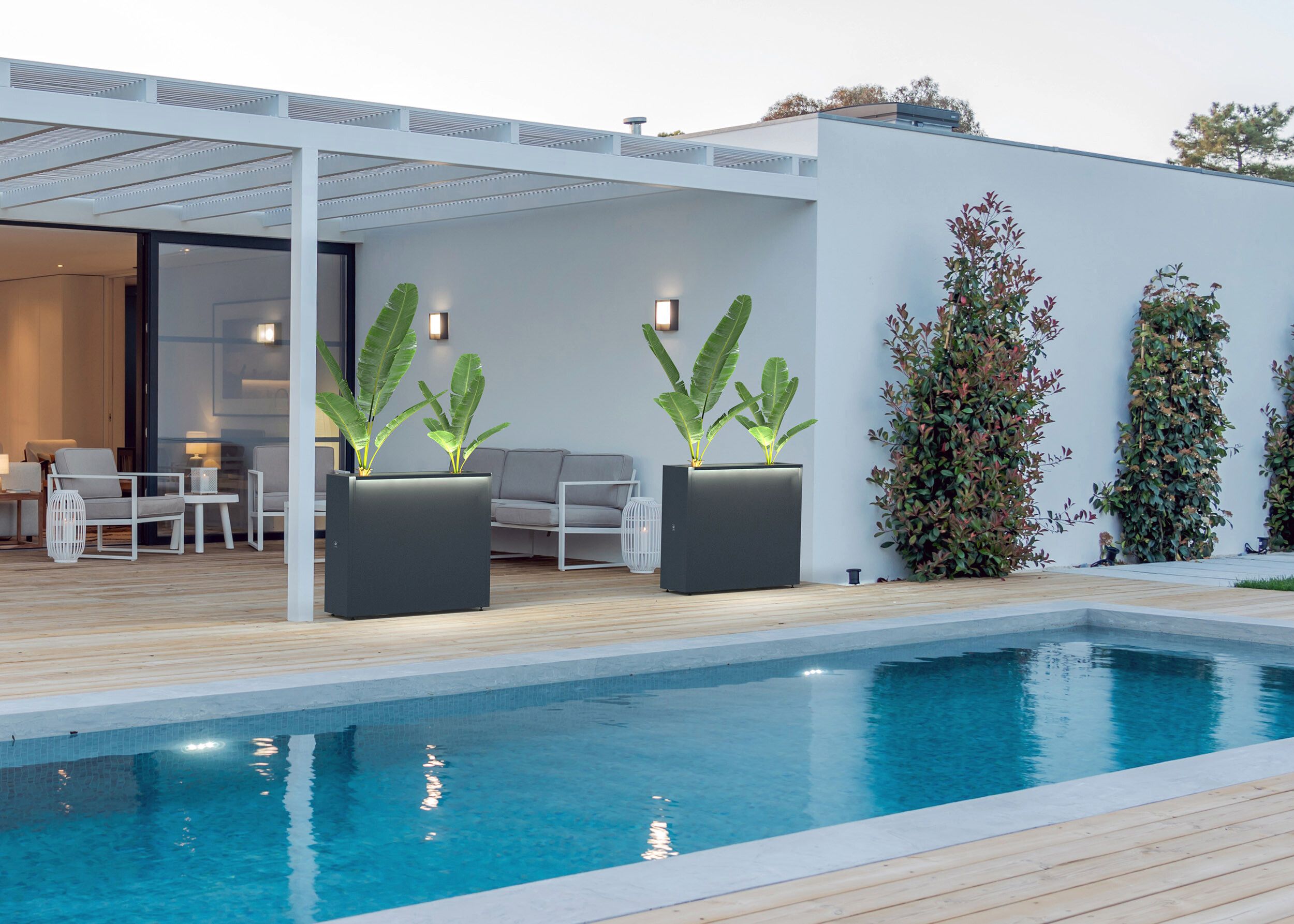 Herstera Garden Pflanzkasten schwarz Metall B/H/L: ca. 25x80x100 cm