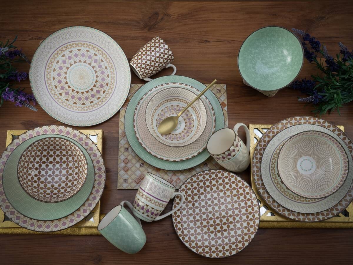 CreaTable Kombiservice Mandala multicolor Steinzeug 16 tlg.